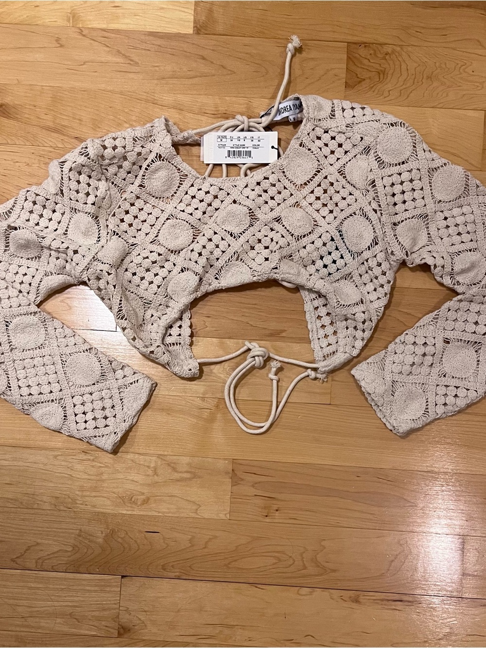 NWT Andrea Iyamah Hira Key Hole Crochet Crop Top
